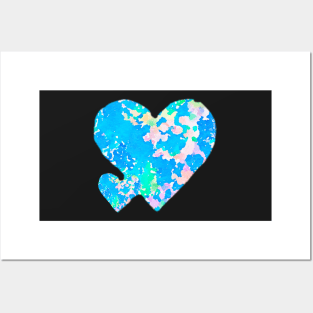 Double heart print Posters and Art